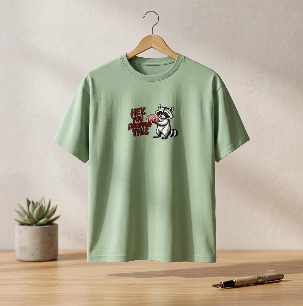 “Hey, You Dropped This” Raccoon Graphic | Unisex Classic Crew T-Shirt