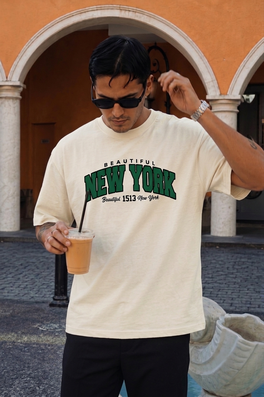 Beautiful New York – Vintage Varsity Oversized T-Shirt