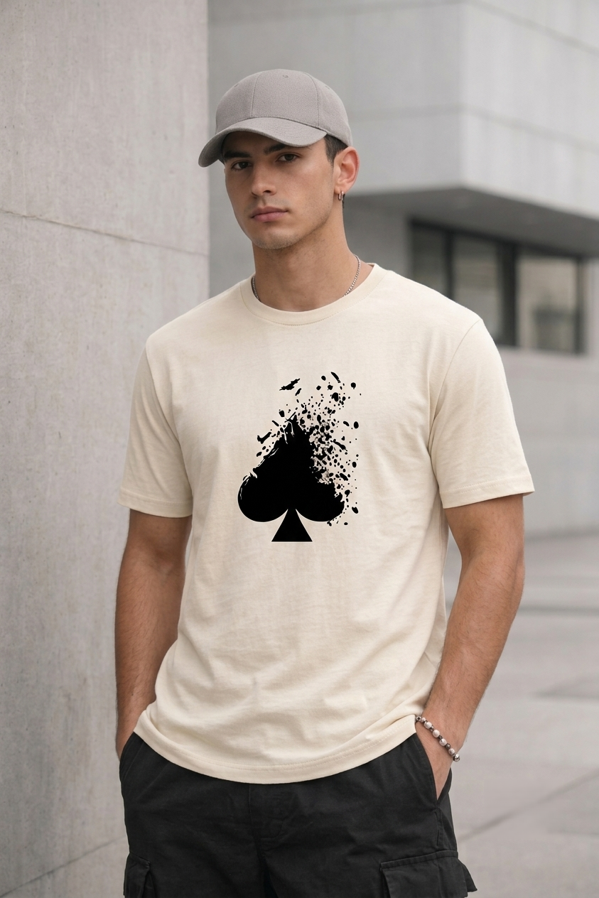 Spade Explosion – Grunge Splatter Graphic | Unisex Classic Crew T-Shirt