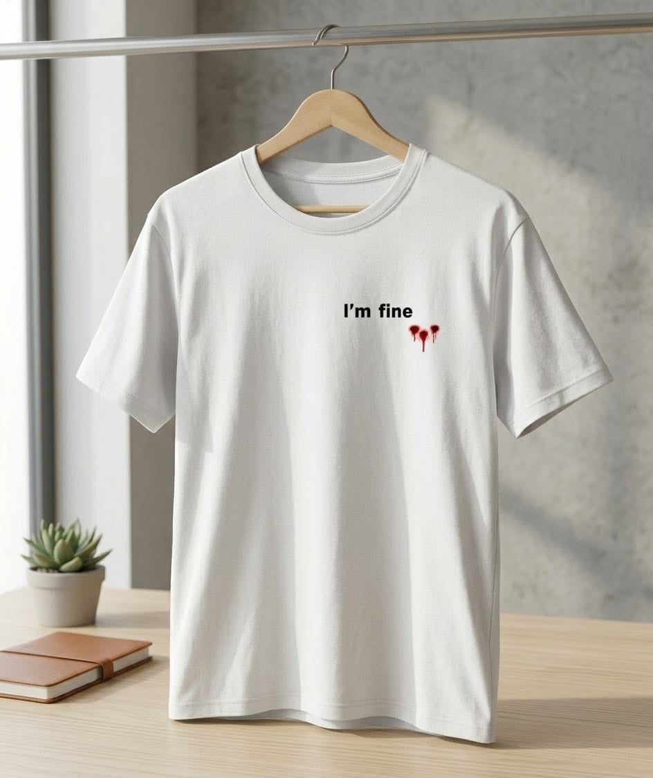 I’m Fine Bloody Heart Graphic T-Shirt |Unisex Classic Crew