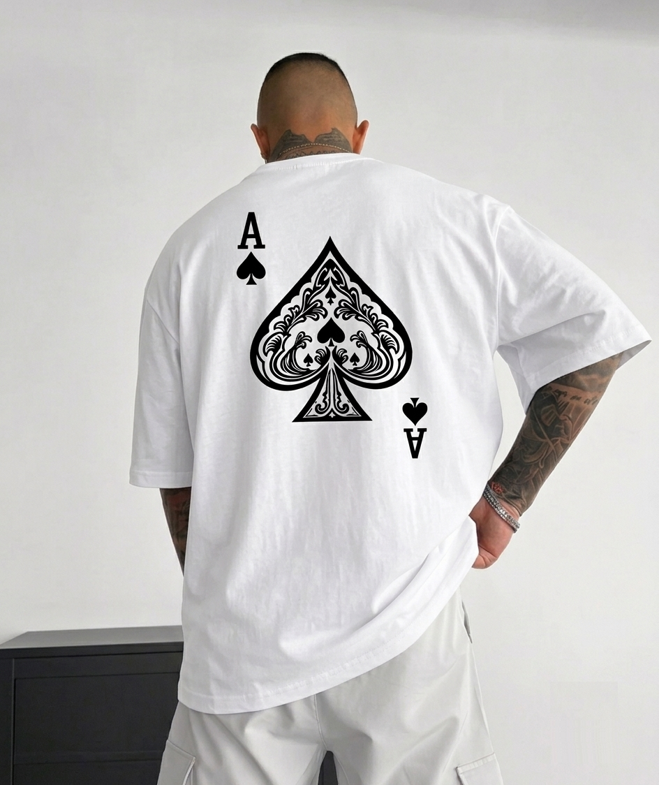 Ornate Ace of Spades Graphic T-Shirt | Unisex Oversized Standard