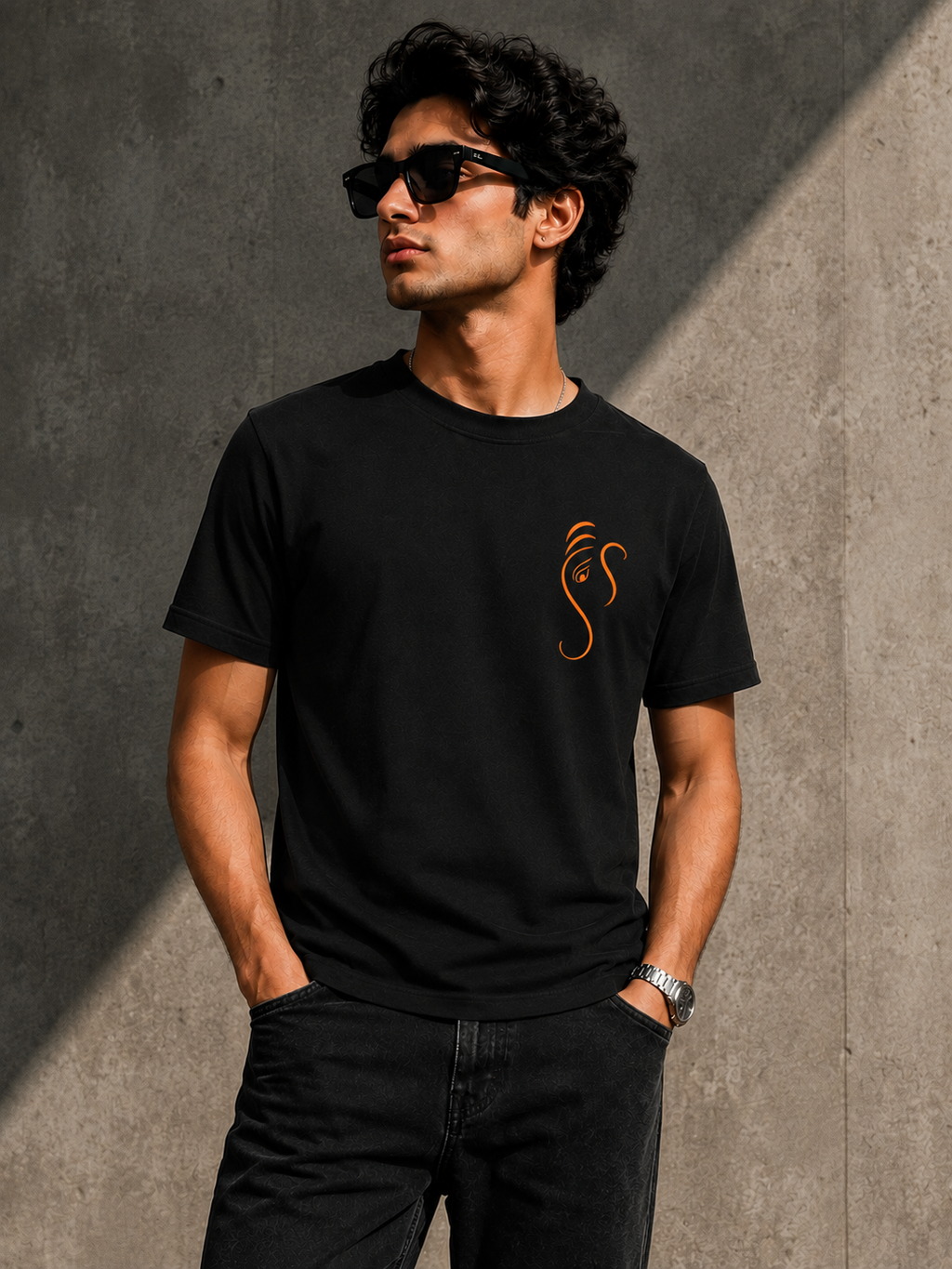 Ganesha Minimal Design | Unisex Classic Crew T-Shirt