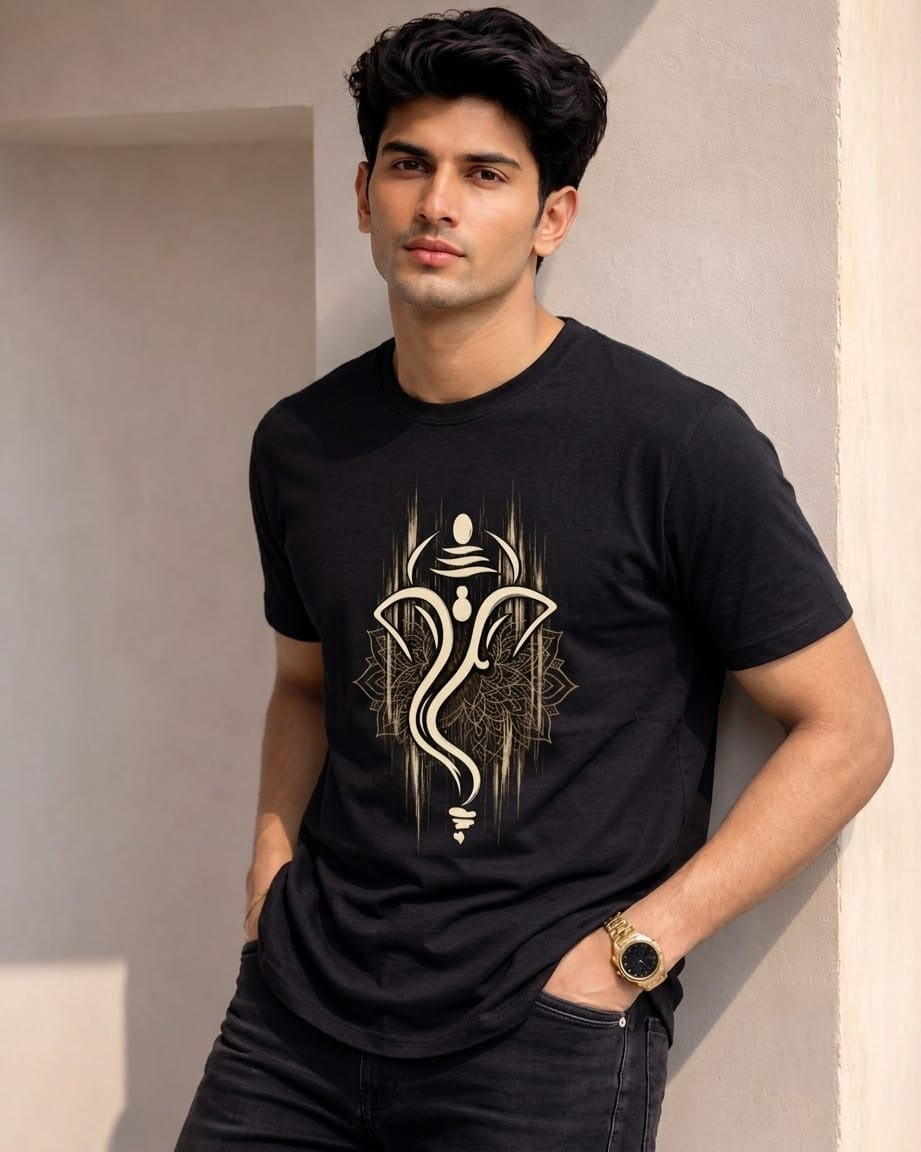 Ganesha Divine Flow Design | Unisex Classic Crew T-Shirt