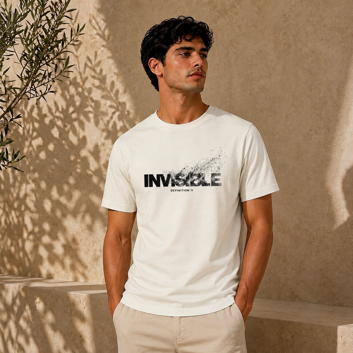 Invisible II Grunge Typography Graphic | Unisex Classic Crew T-Shirt